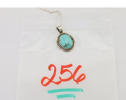 Navajo Necklace 925 Silver Natural Blue Turquoise Signed Anna Begay C.90's