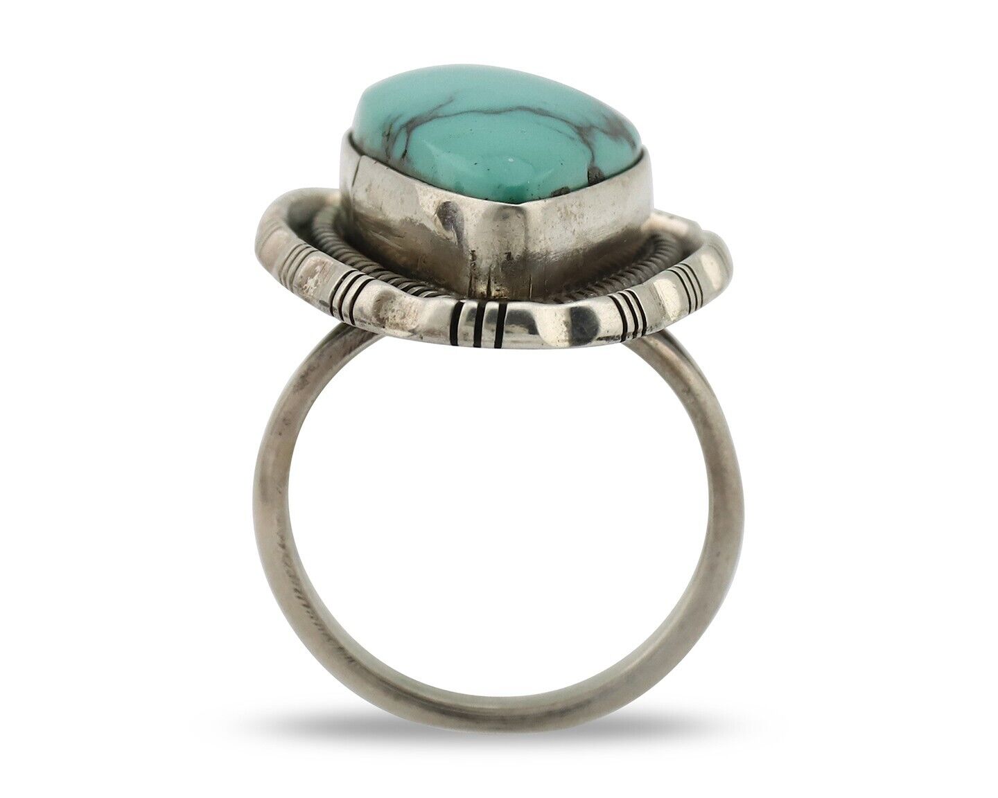 Navajo Ring 925 Silver Tobe Turpen Vault Turquoise Native Artist C.80's