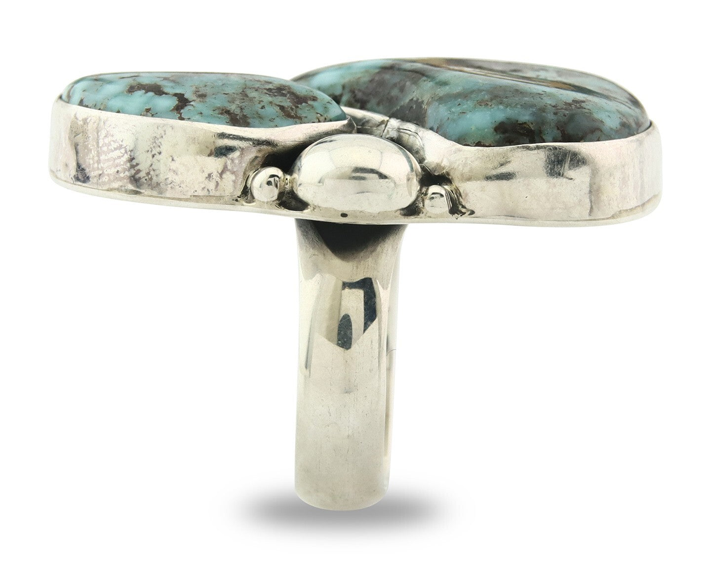 Vintage Navajo Ring 925 Sterling Silver Turquoise Signed David Zachary Size 8.25