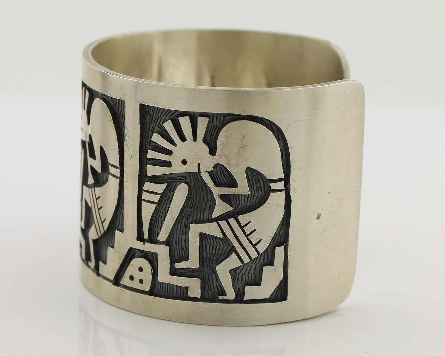 Navajo Kokopelli Bracelet 925 Silver Native American Artist Handmade C.80's