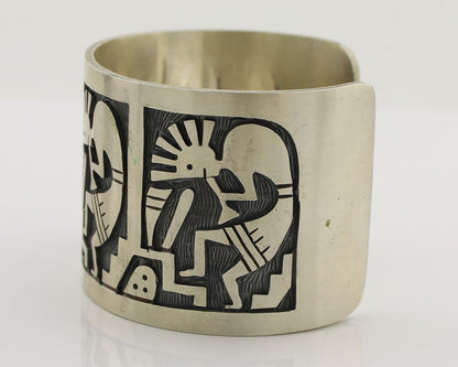 Navajo Kokopelli Bracelet 925 Silver Native American Artist Handmade C.80's