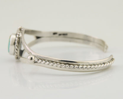 Navajo Bracelet 925 Silver Blue Turquoise Artist Signed Gecko C.80's