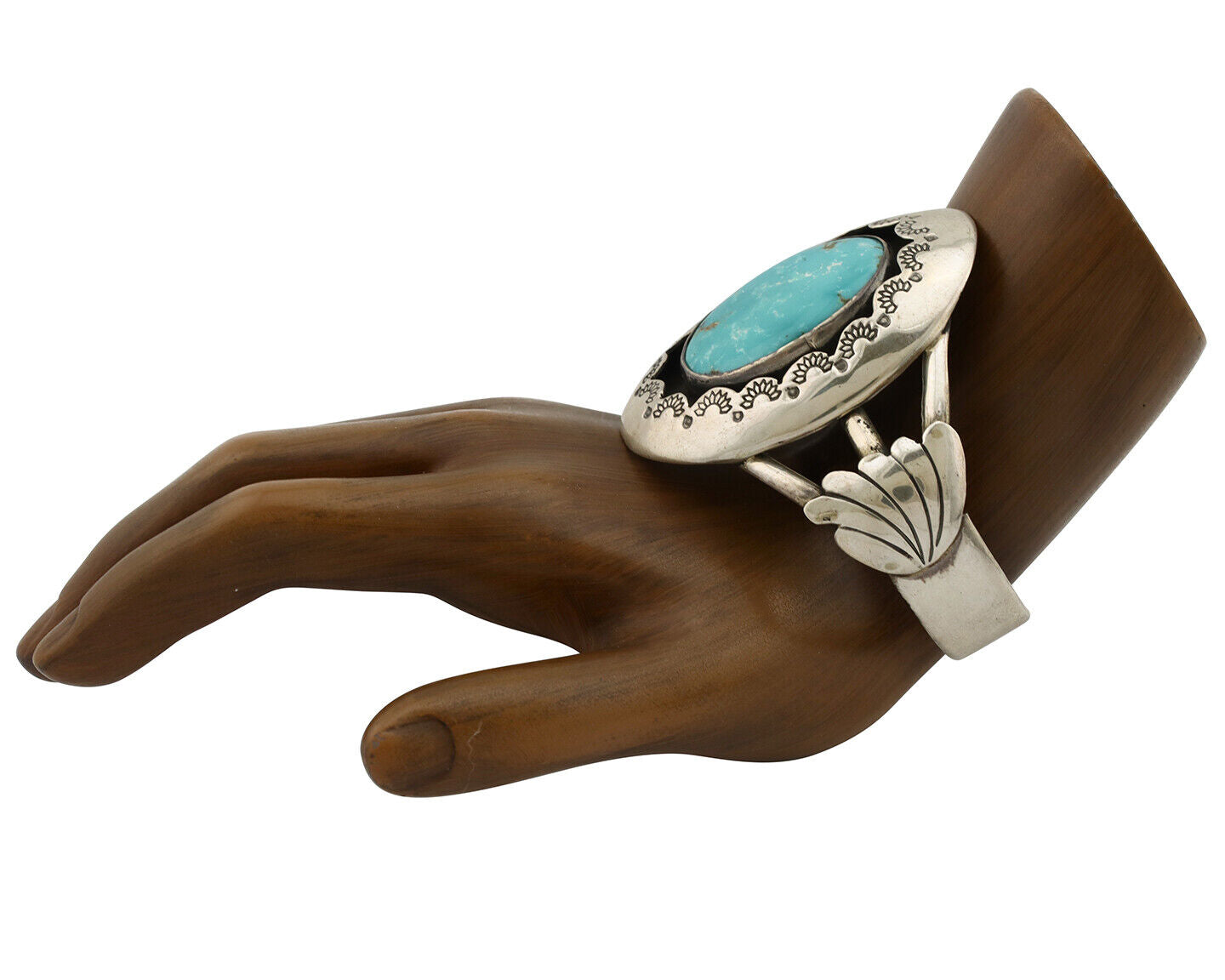 Navajo Shadow Box Bracelet .925 Silver Blue Turquoise Artist Signed M Montoya 80