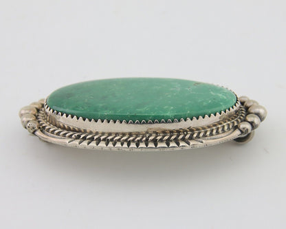 Navajo Pin Pendant 925 Silver Natural Blue Turquoise Artist Signed B C.80's