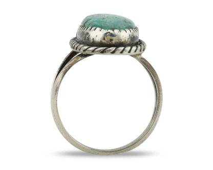 Navajo Ring 925 Silver Kingman Turquoise Native American Artist C.80's