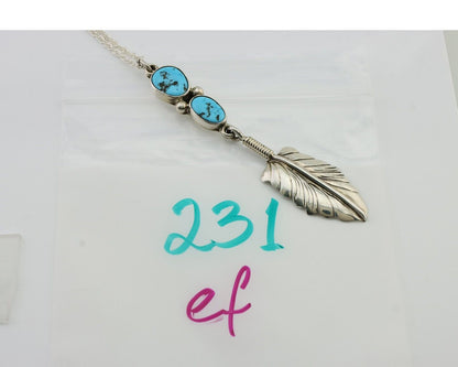 Navajo Turquoise Necklace 925 Silver Artist Signed M Montoya C.80's