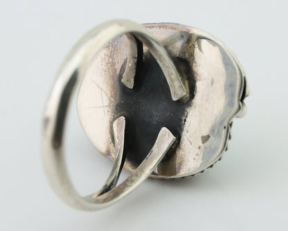 Navajo Handmade Ring 925 Silver Natural Turquoise Artist Signed IJC C.80's