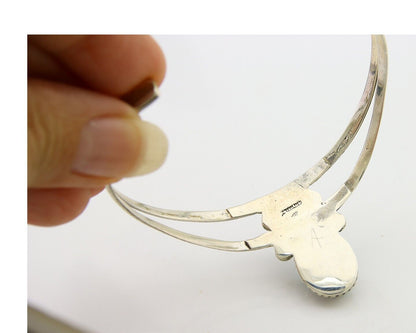 Navajo Cuff Bracelet 925 Silver Turquoise Cuff Native American Artist C.80's