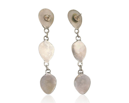 Navajo Paw Earrings 925 Silver Kingman Turquoise Native American Artist C.80's