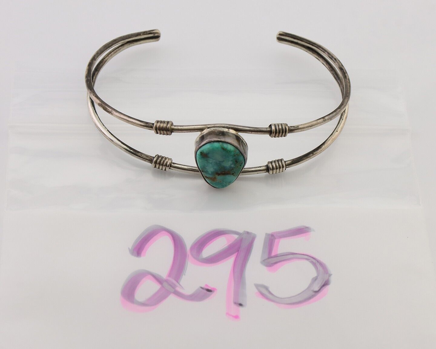 Navajo Cuff Bracelet 925 Silver Natural Blue Turquoise Native American C.80's