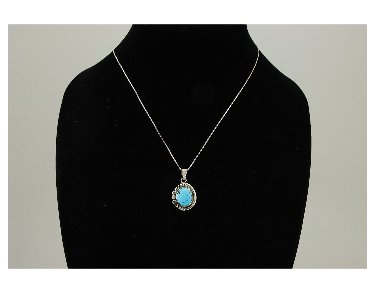 Navajo Necklace 925 Silver Natural Turquoise Artist M Montoya C.80's