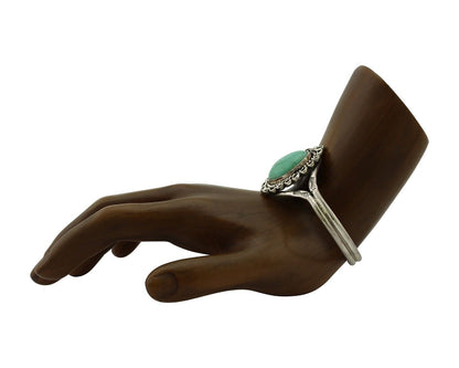 Navajo Bracelet 925 Silver Natural Turquoise Artist Signed L Platero C.80's