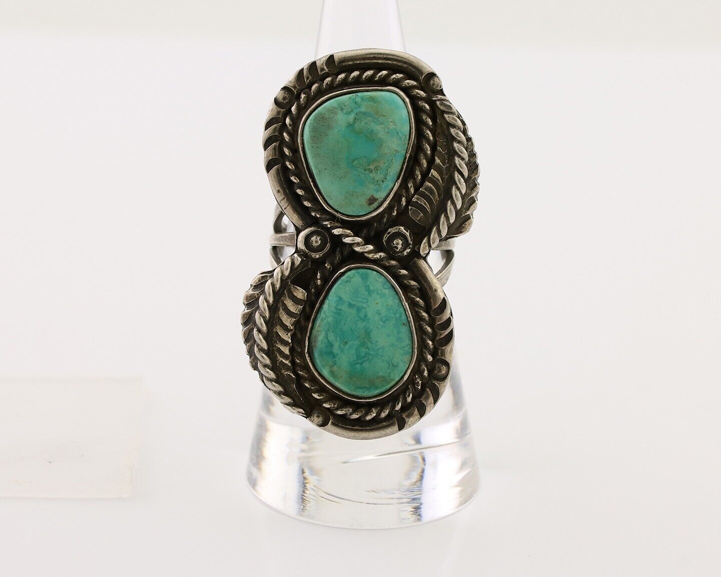 Navajo Handmade Ring 925 Silver Natural Tuquoise Native American Artist C.80's