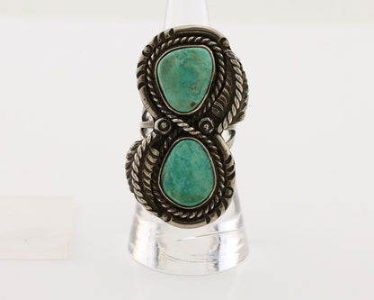 Navajo Handmade Ring 925 Silver Natural Tuquoise Native American Artist C.80's