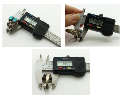 Zuni Ring .925 Silver Natural Sleeping Beauty Turquoise Native Artist C.80's