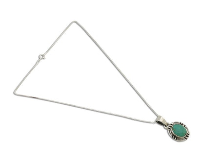 Navajo Necklace 925 Silver Arizona Turquoise Handmade Signed Gecko C.90's