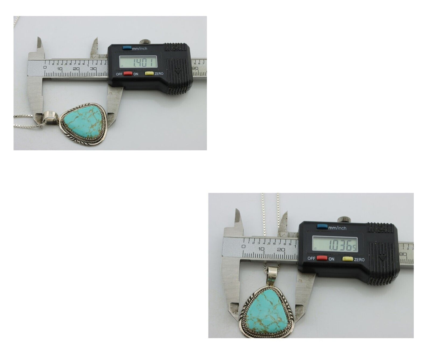 Navajo Necklace 925 Silver Kingman Turquoise Signed Anna Begay C.80's