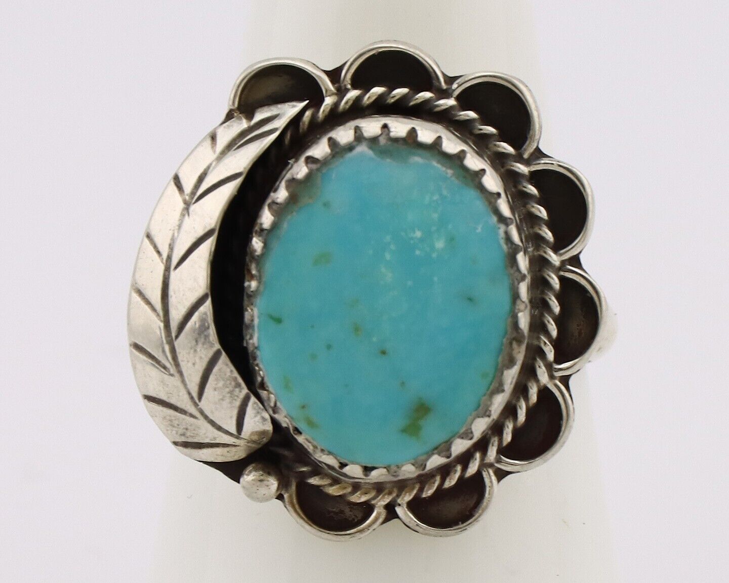 Navajo Handmade Ring 925 Silver Turquoise Native American Artist C.80's