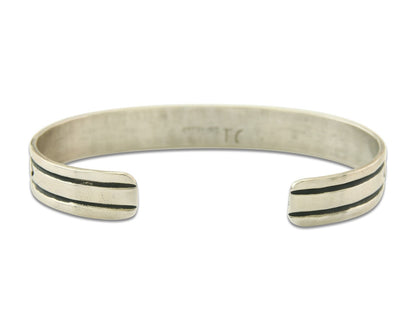 Navajo Bracelet Gold & 925 Silver Handmade 8.3 mm Wide Signed Thomas Singer C80s