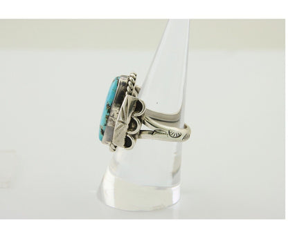 Navajo Ring .925 Silver Turquoise Artist Signed Fred Guerro C.80's