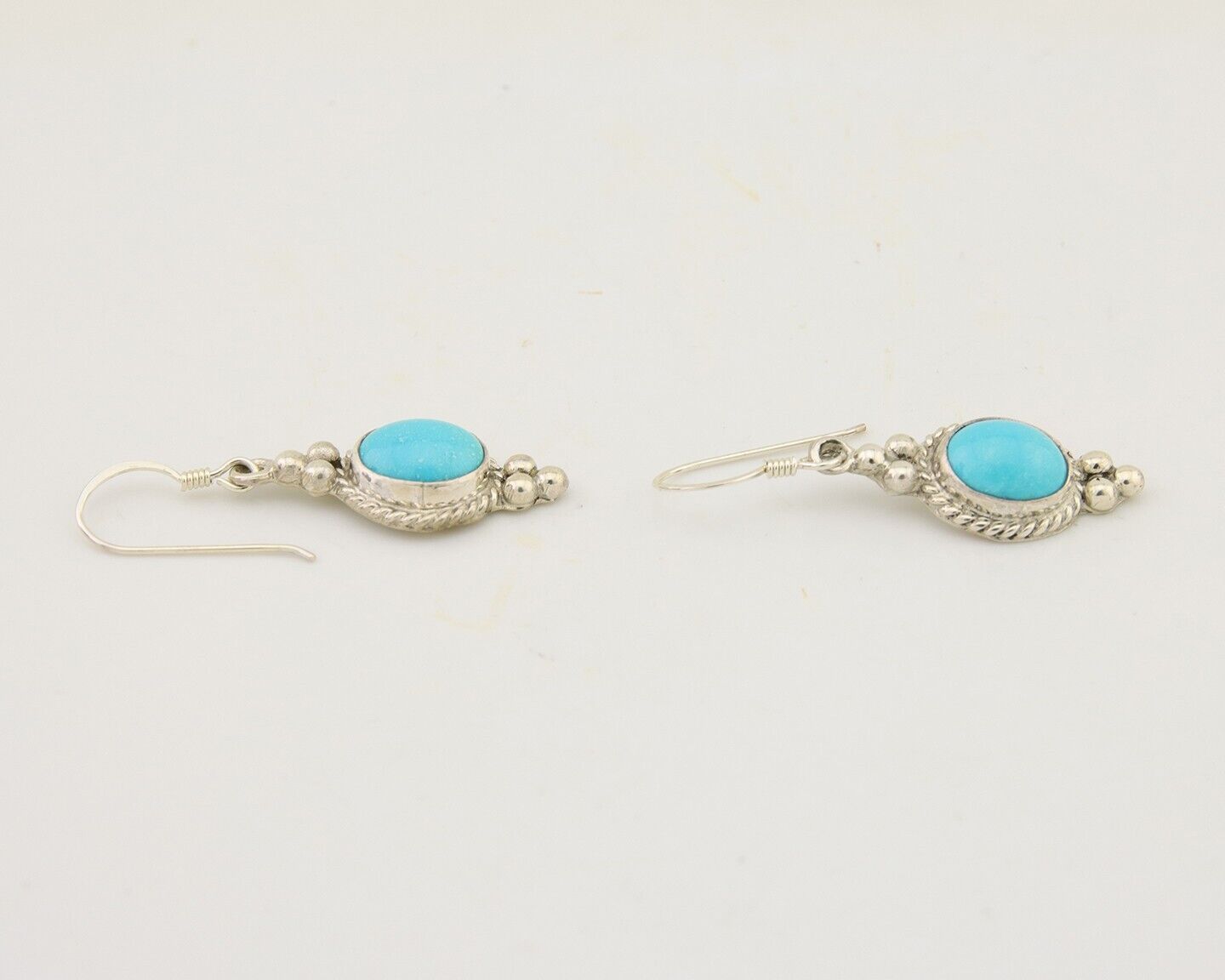 Navajo Earrings 925 Silver Blue Turquoise Native American Artist C.80's