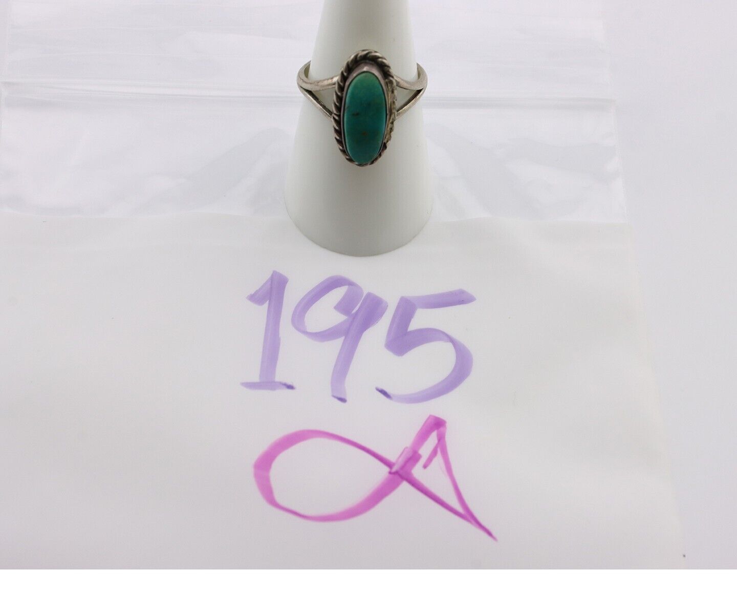 Navajo Ring 925 Silver Blue Turquoise Native American Artist C.80's