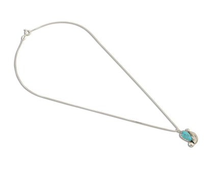 Navajo Heart Necklace 925 Silver Natural Turquoise Signed William Denetdale C80s