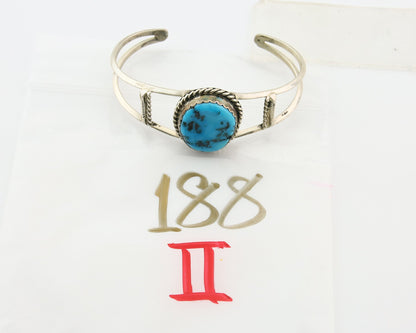 Navajo Bracelet 925 Silver Natural Blue Turquoise Native American Artist C.80s