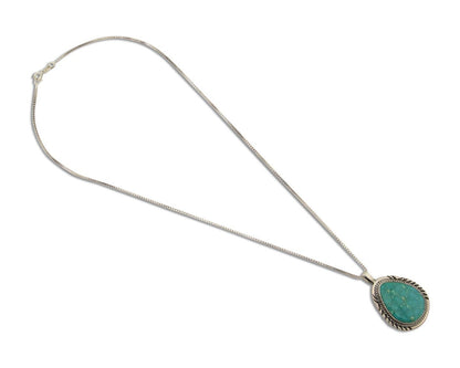Navajo Necklace 925 Silver Natural Blue Turquoise Native American Artist C.80's