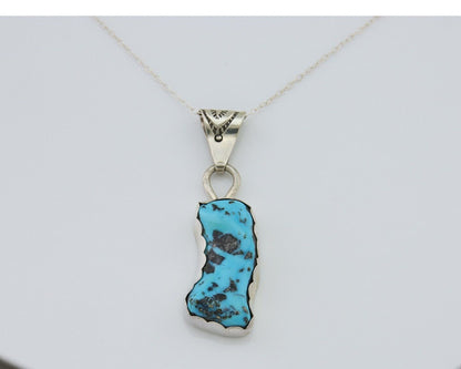 Navajo Necklace 925 Silver Blue Turquoise Artist Signed Tony Guerro C.80's