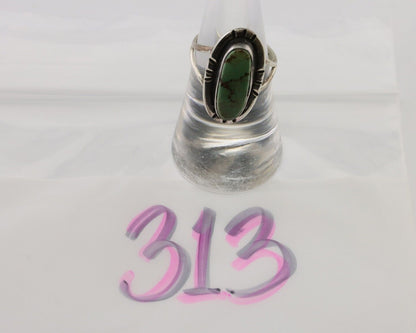 Navajo Handmade Ring 925 Silver Green Turquoise Artist Signed Kachina C.80's