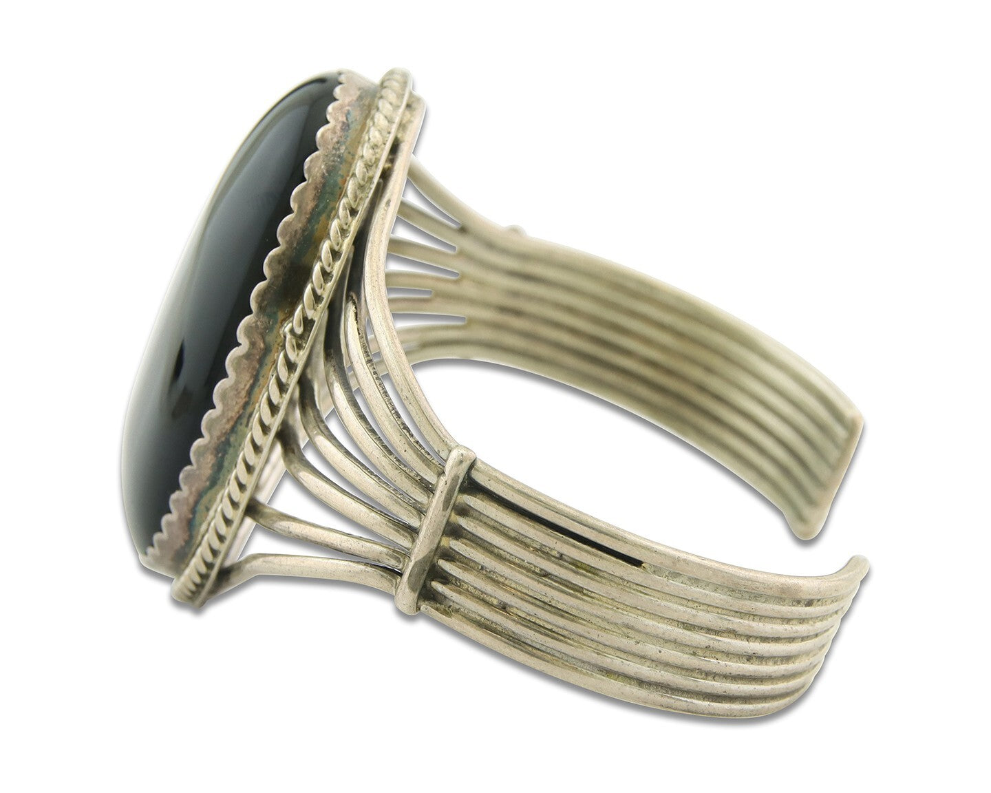 Vintage Navajo Bracelet 925 Silver Onyx Traditional Handmade Native American