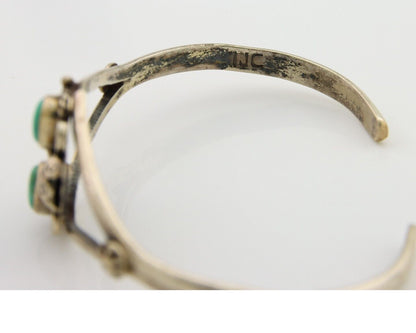 Navajo Bracelet 925 Silver Cuff Turquoise Handmade Native Artist C.80's