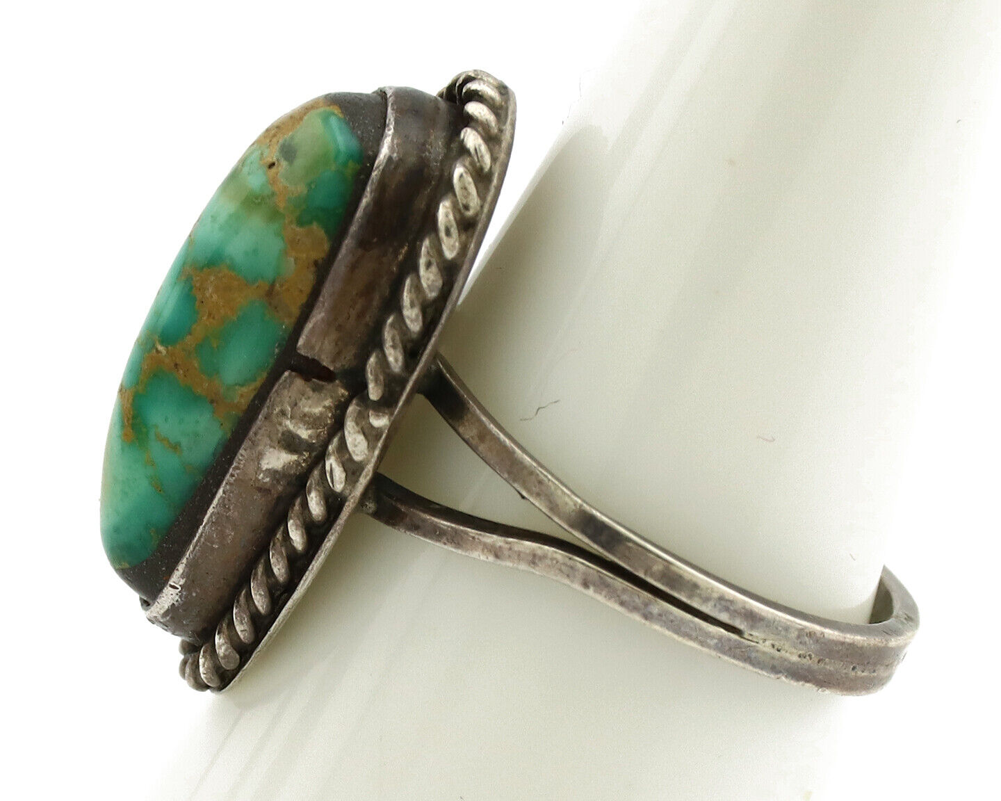 Navajo Ring .925 Silver Royston Turquoise Native American Artist C.1980's
