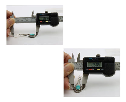 Navajo Dangle Earrings 925 Silver Natural Turquoise Native American Artist C.80s