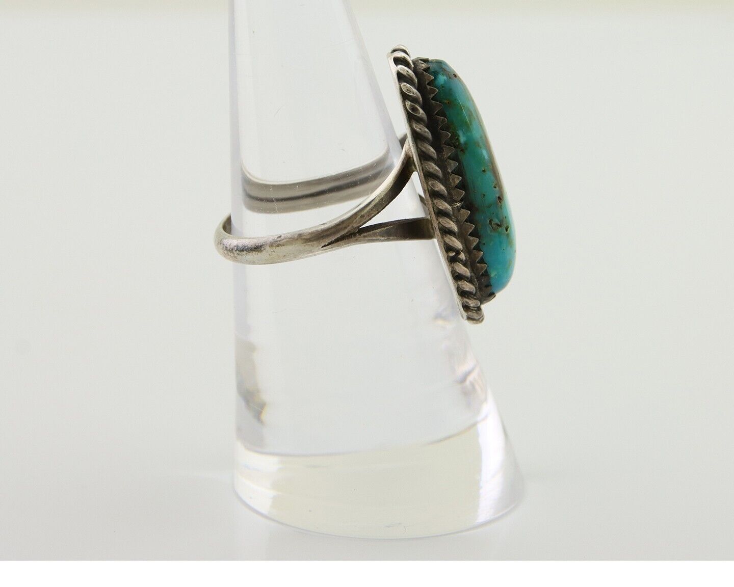 Navajo Ring 925 Silver Blue Turquoise Native American Artist C.80's