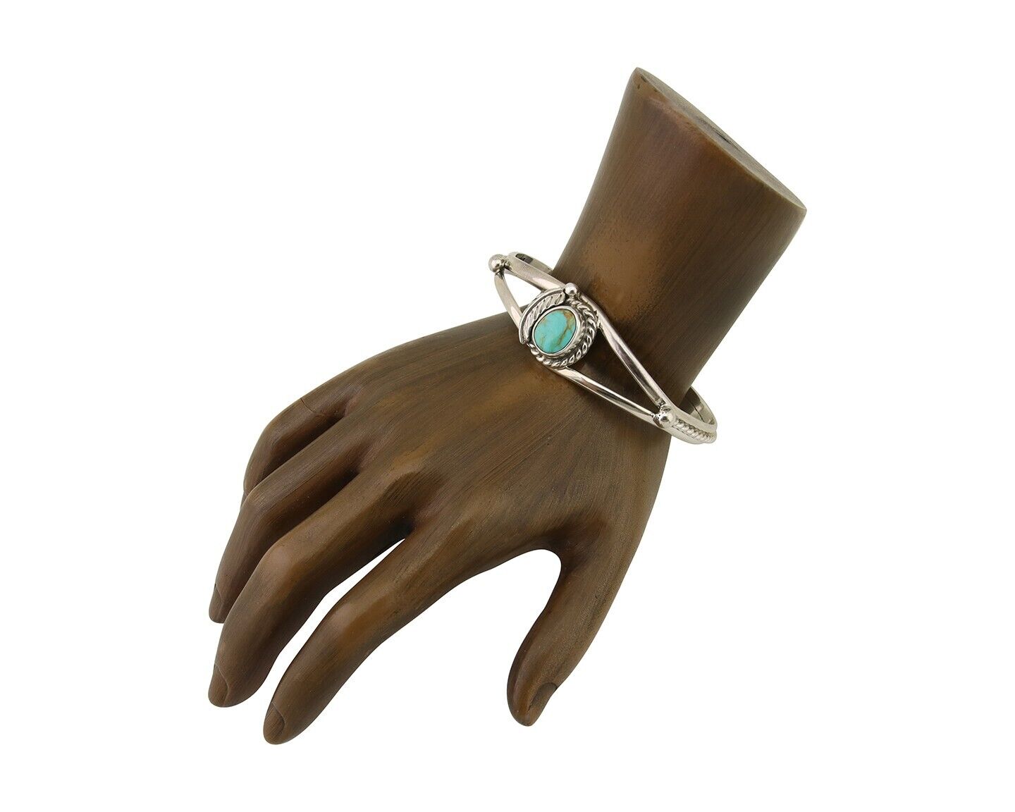 Navajo Bracelet 925 Silver Blue Turquoise Artist Signed Gecko C.80's