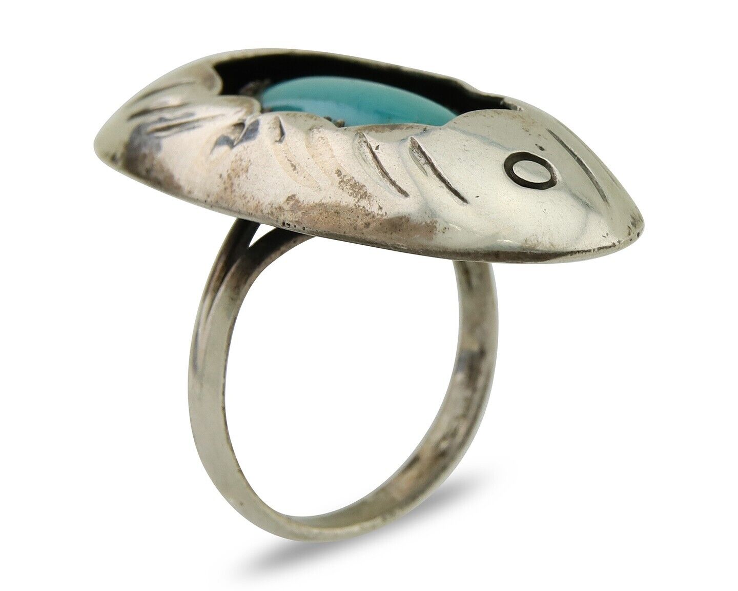 Navajo Handmade Ring 925 Silver Natural Arizona Turquoise Artist C.80's