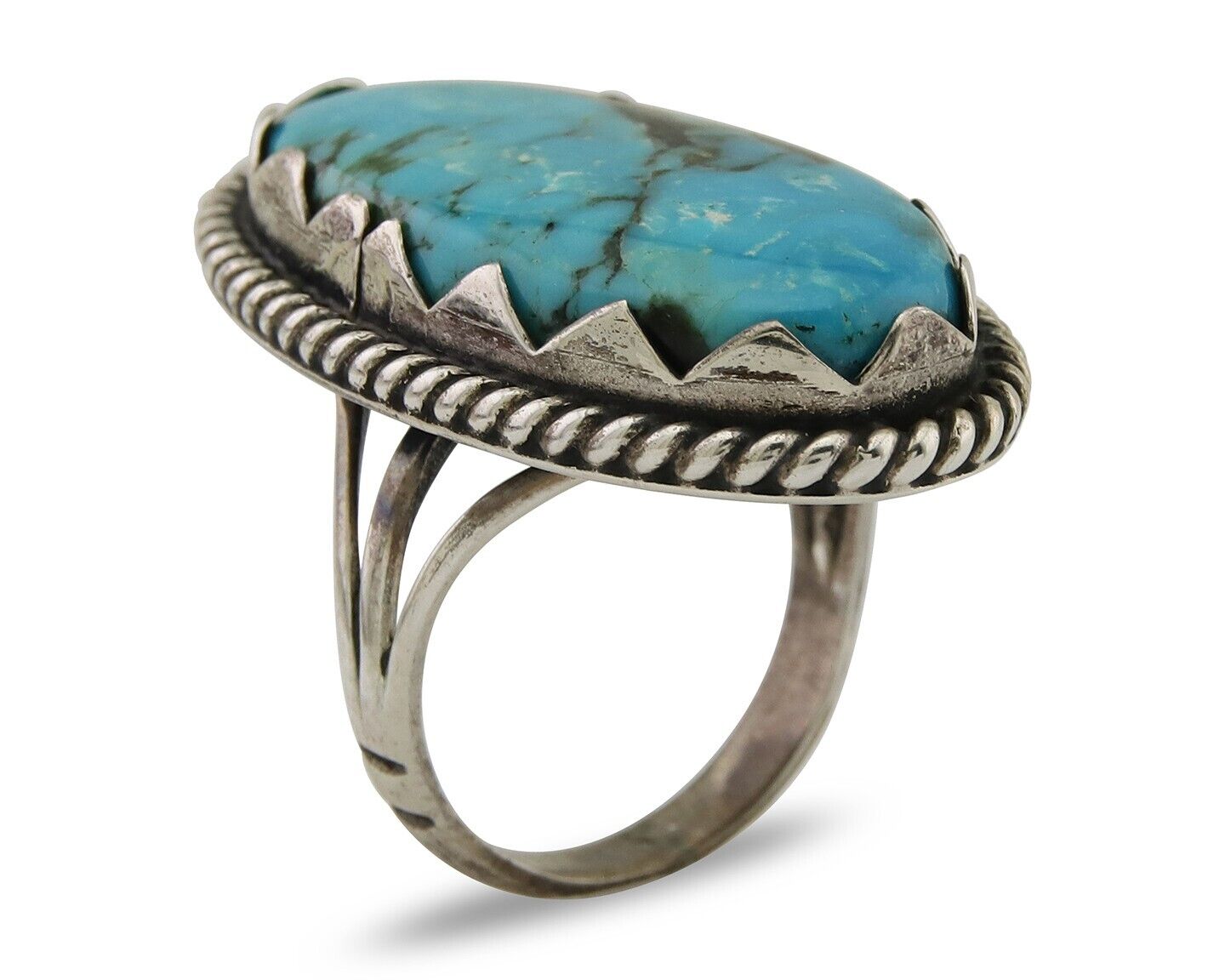 Navajo Handmade Ring 925 Silver Turquoise Native American Artist C.80's