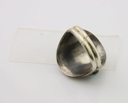 Navajo Ring 925 Sterling Silver Turquoise Artist IJC C.80's Men Size 12.5