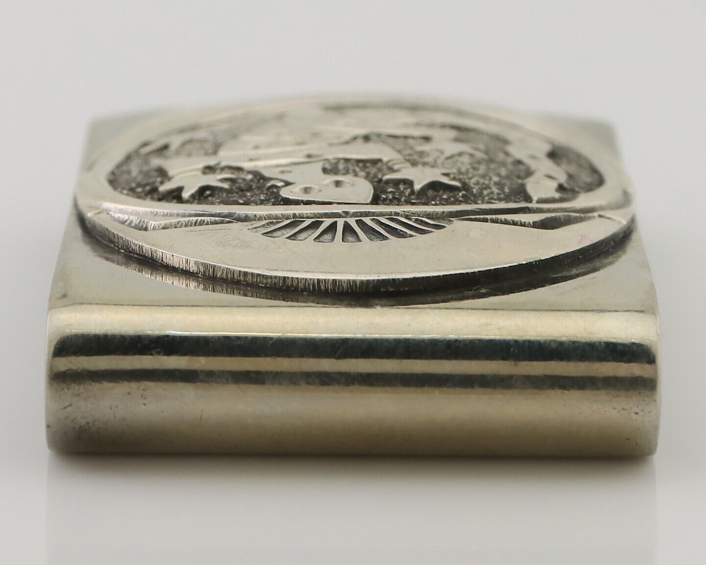 Navajo Lizard Money Clip .925 Silver & .999 Nickle Signed Gibson Gene C.80's