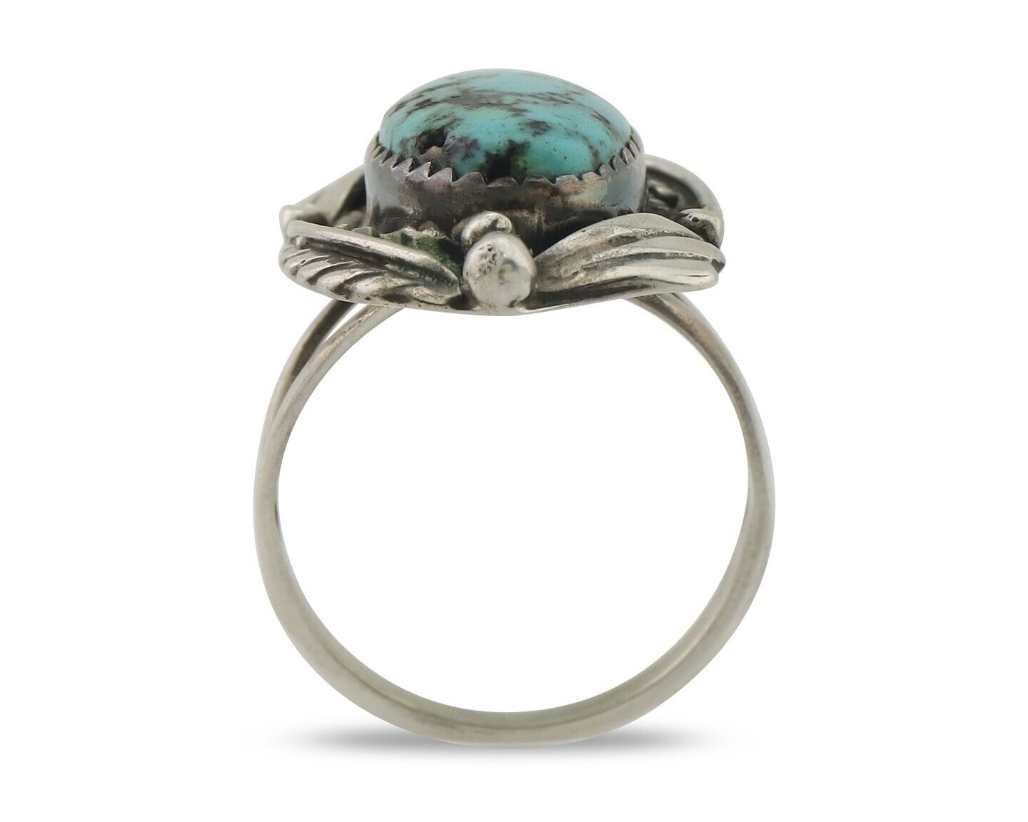 Navajo Ring 925 Silver Beautiful Blue Turquoise Native American Artist C.80's