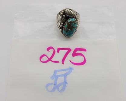 Navajo Ring 925 Silver Turquoise Artist Signed Edison Wadsworth? C.80's