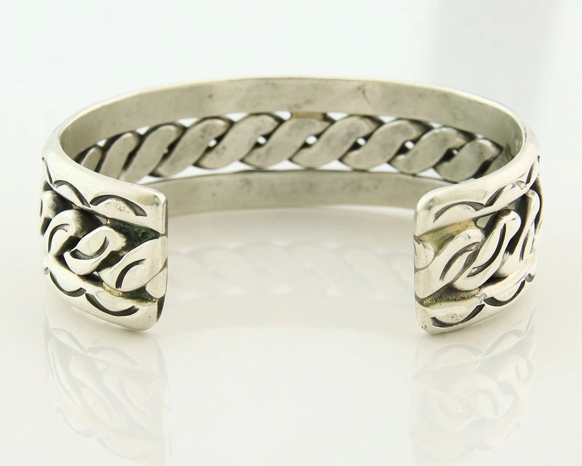 Navajo Cuff Bracelet 925 Sterling Silver Vintage Hand Stamped