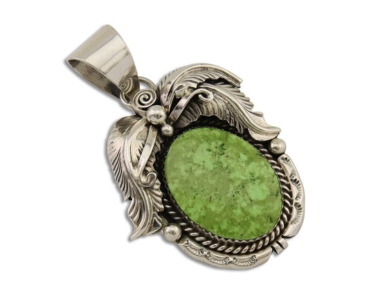 Navajo Pendant 925 Silver Natural Mojave Turquoise Signed E Kee C.80's