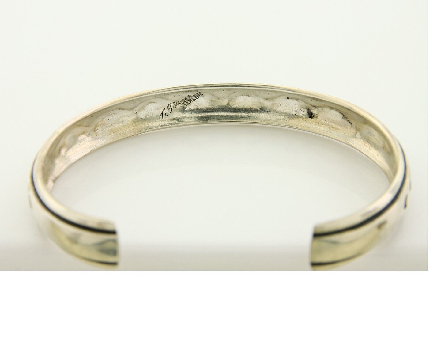 Navajo Bracelet 925 Silver Handmade Cuff Artist Signed Tommy Singer C.80's