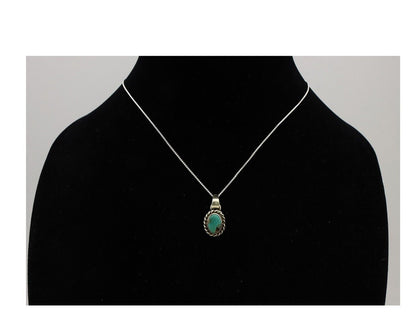 Navajo Necklace 925 Silver Natural Kingman Turquoise Native Artist C.2008
