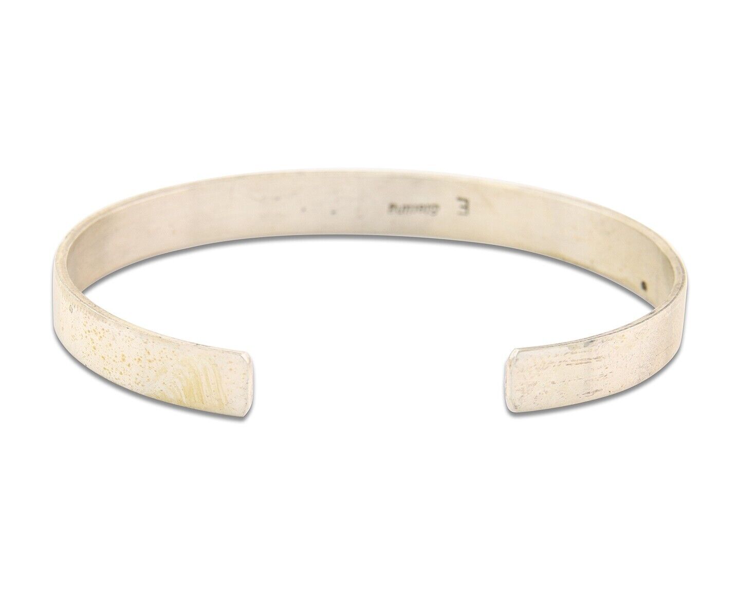 Navajo Bracelet 925 Silver & 12k Yellow Gold Plated Cuff Signed E C.80's