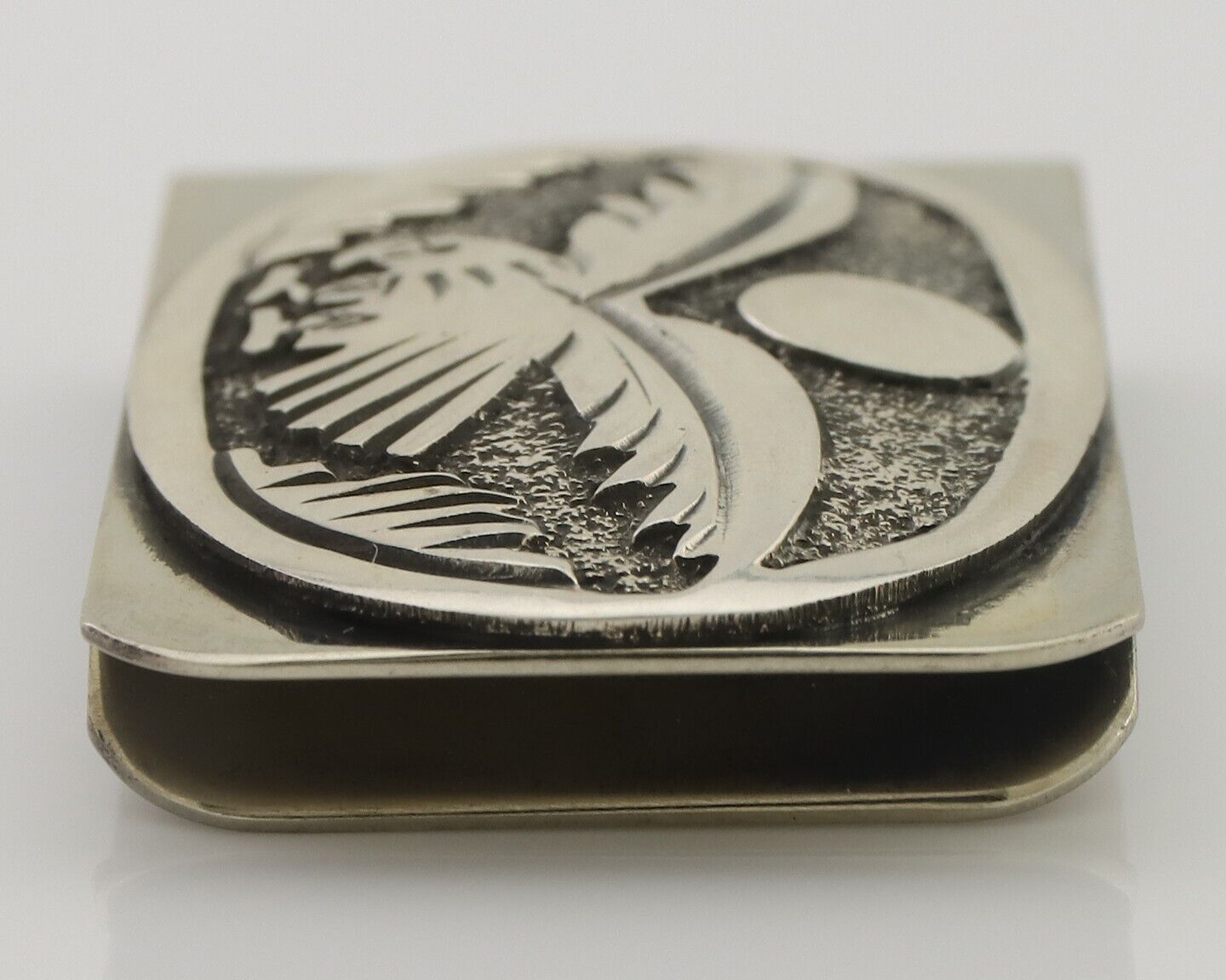 Navajo Eagle Money Clip .925 Silver & .999 Nickle Signed Gibson Gene C.80's