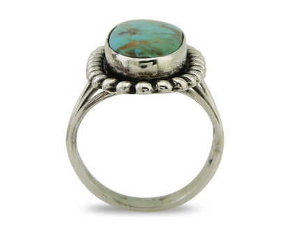 Navajo Shield Ring 925 Silver Arizona Turquoise Native Artist C.80's